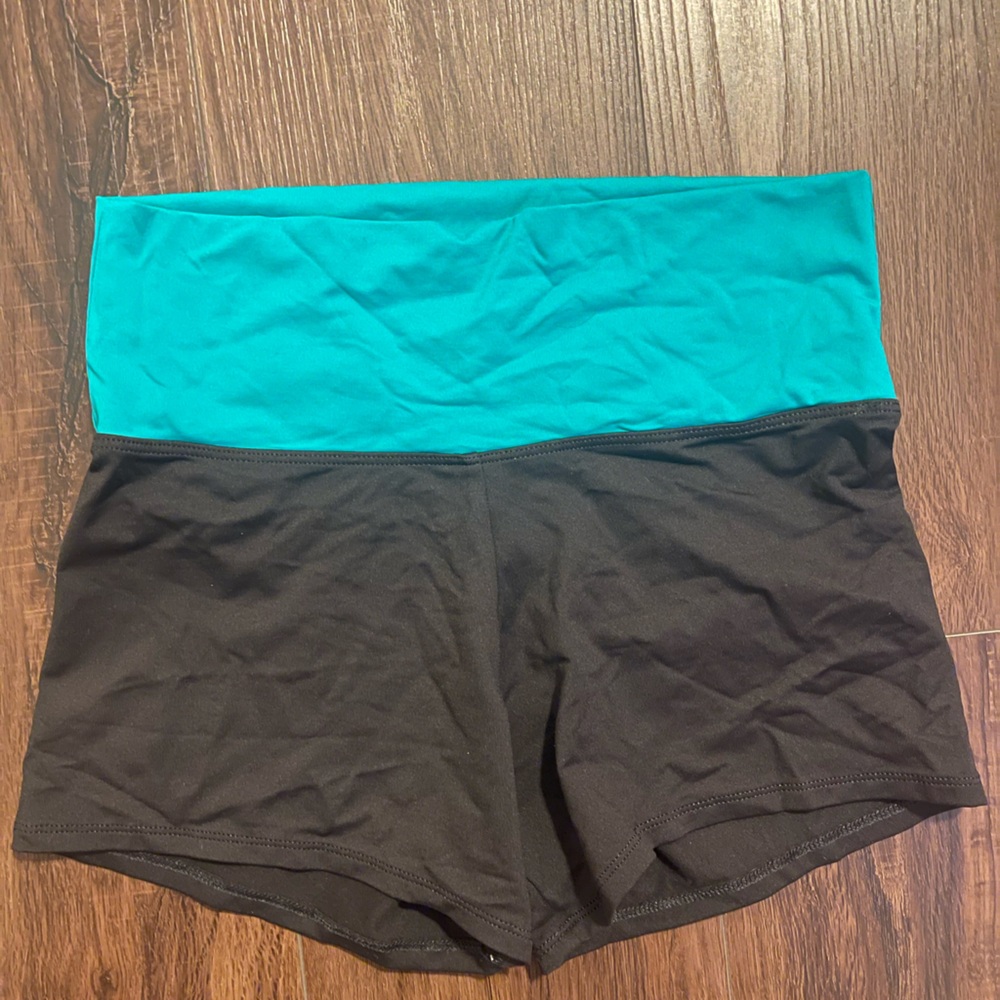 KTRNA Spandex Shorts | Black and teal | Size L